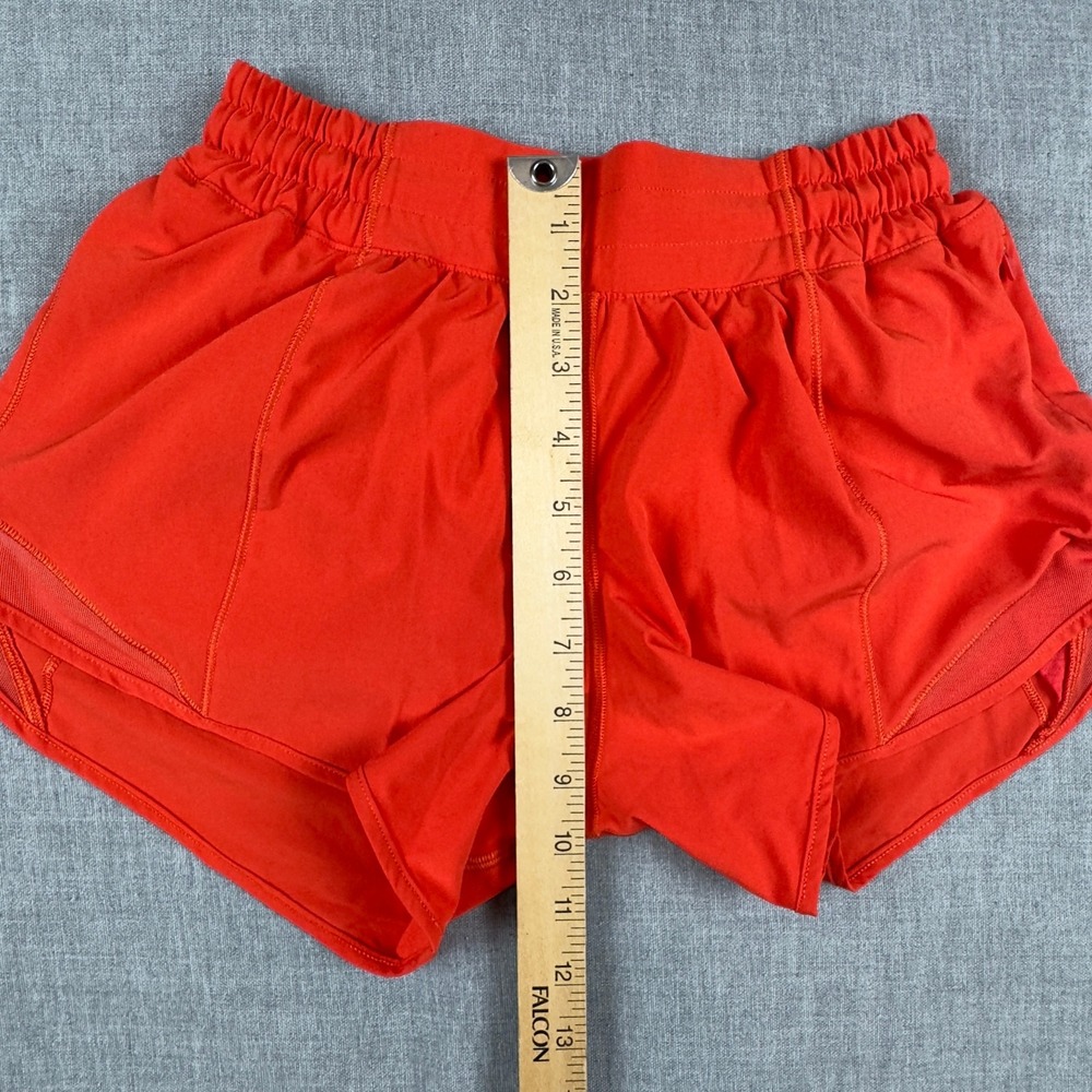 Lululemon Shorts Womens 4 Orange Speed Up 3.5" Lined Athletic Running Zip Pocket - Picture 9 of 10